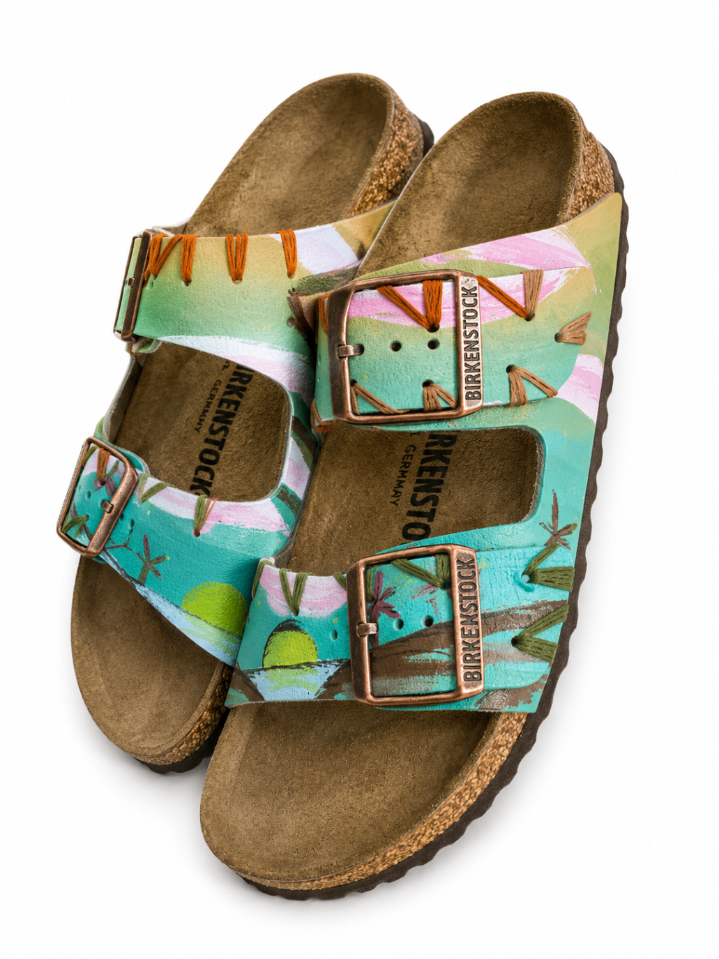 Seafoam Painted Birkenstocks